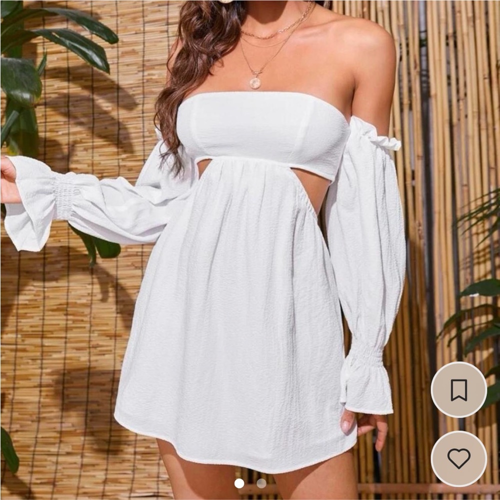 white cut out dress